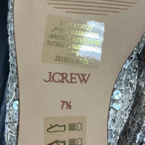 🪸 J. Crew 🪸 NWB Cream Mesh Mary Jane ballet flats with sequins Camel Multi 7-H M